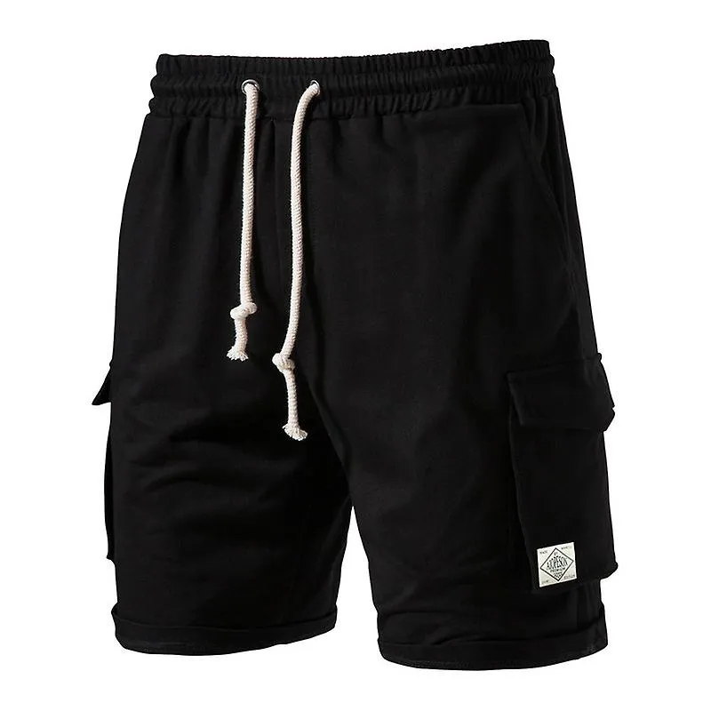 Mens Casual Cotton Short Drawstring Elastic Jogger Gym Shorts With Pocket
