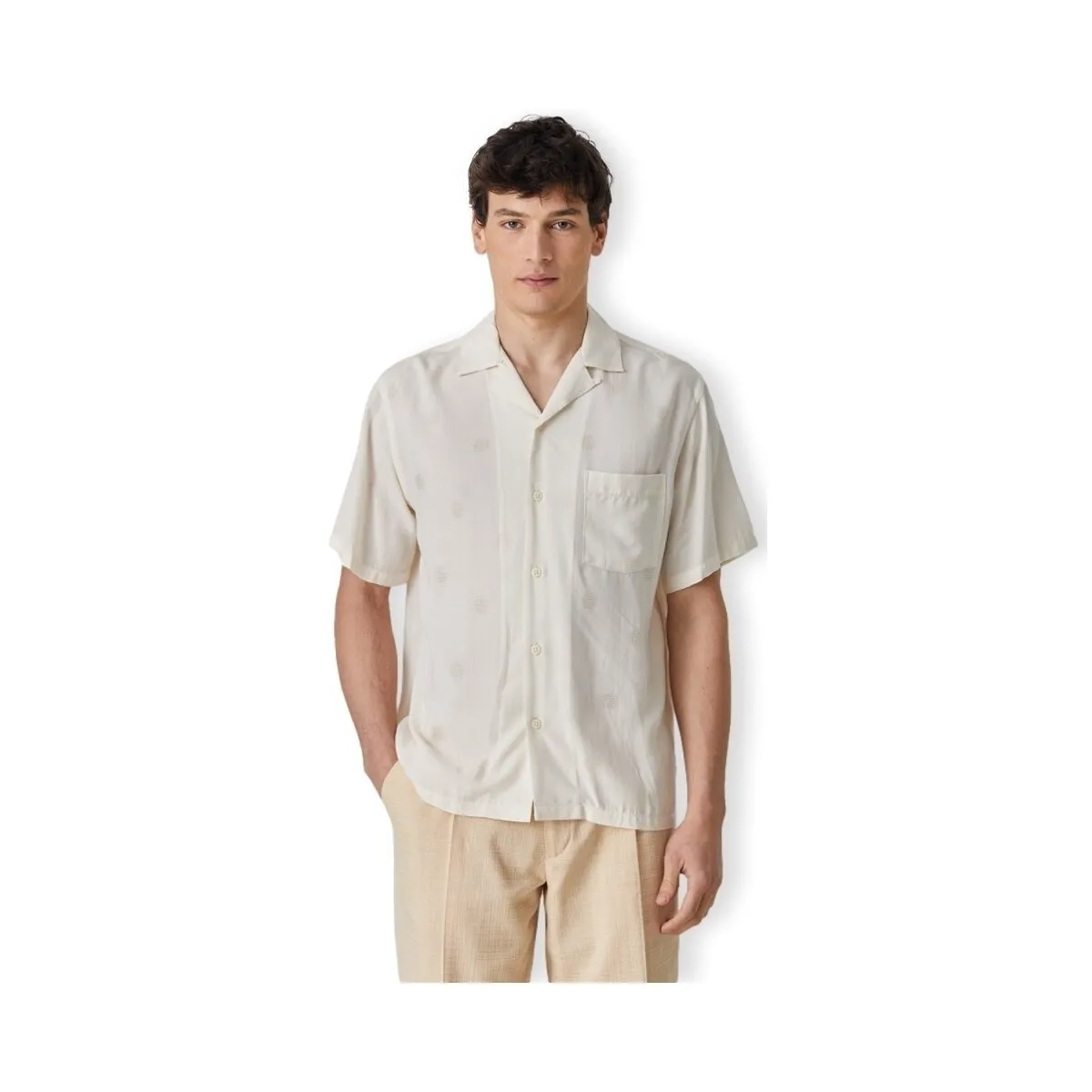 MODAL DOTS SHIRT  WHITE