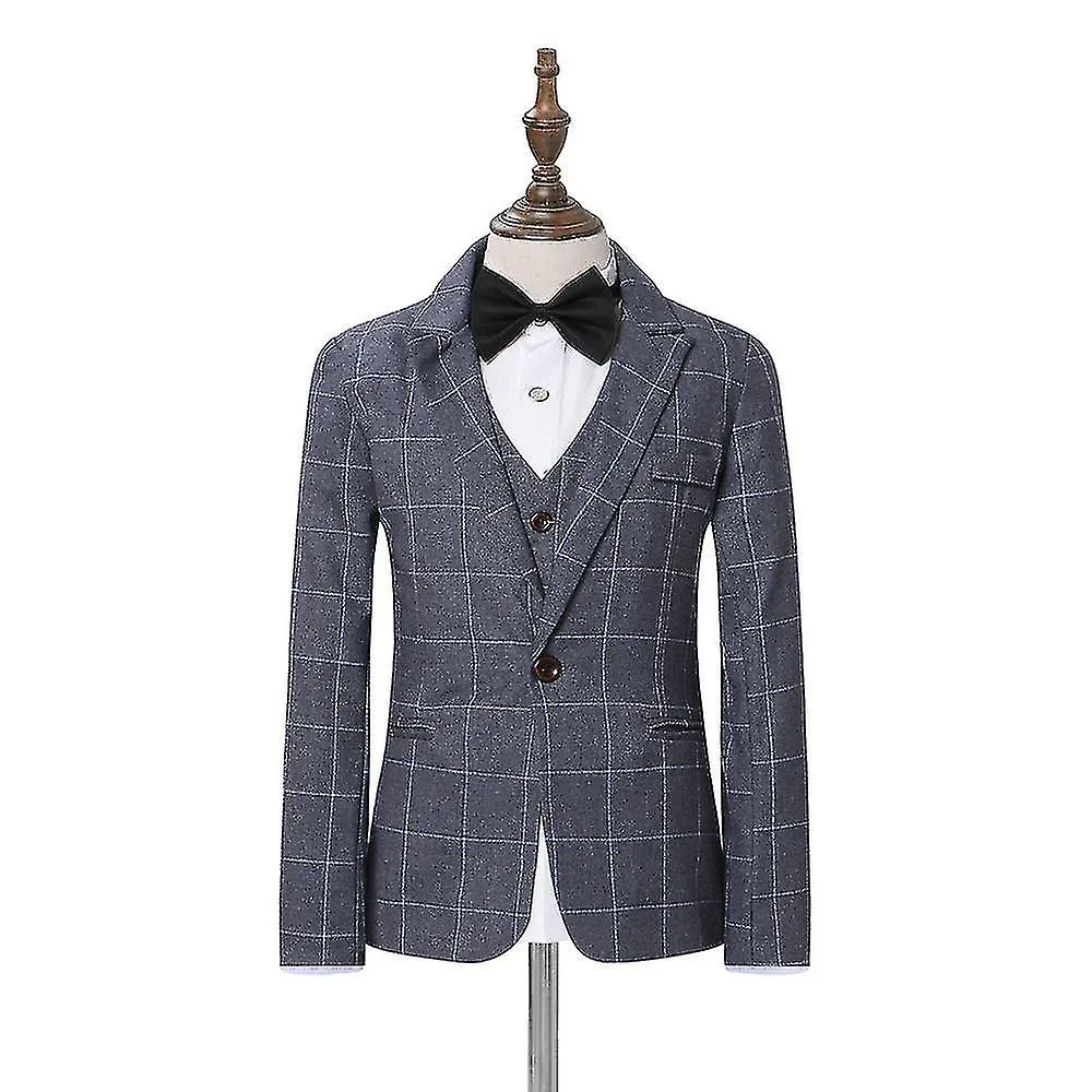 NIñOS 3PIECE WEDDING PARTY CEREMONIA DE GRADUACIóN TRAJE A CUADROS (BLAZER + CHALECO + PANTALONES)