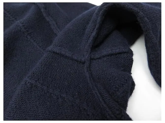 NUEVO SUÉTER ERMANNO SCERVINO MEDALS 42 ESO 38 MEDALLA DE CASHMERE DE SEDA DE LANA FR Azul marino 