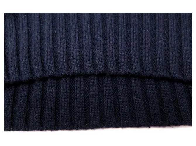 NUEVO SUÉTER ERMANNO SCERVINO MEDALS 42 ESO 38 MEDALLA DE CASHMERE DE SEDA DE LANA FR Azul marino 