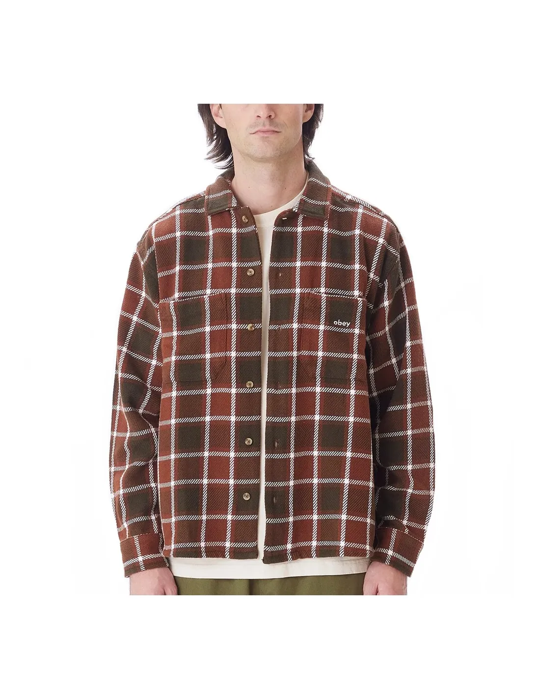 OBEY BIGWIG PLAID WOVEN SEPIA MULTI