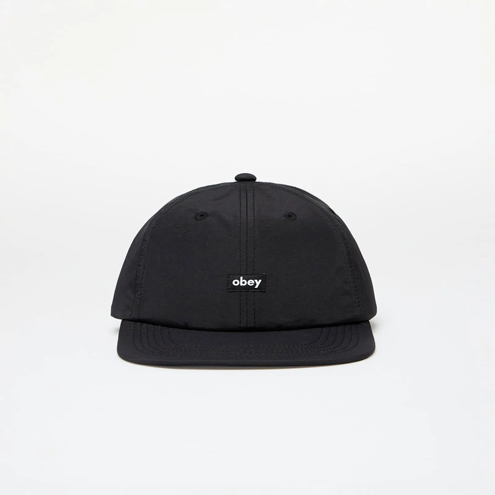 OBEY Lowercase Nylon 6 Panel Strapback Black Universal