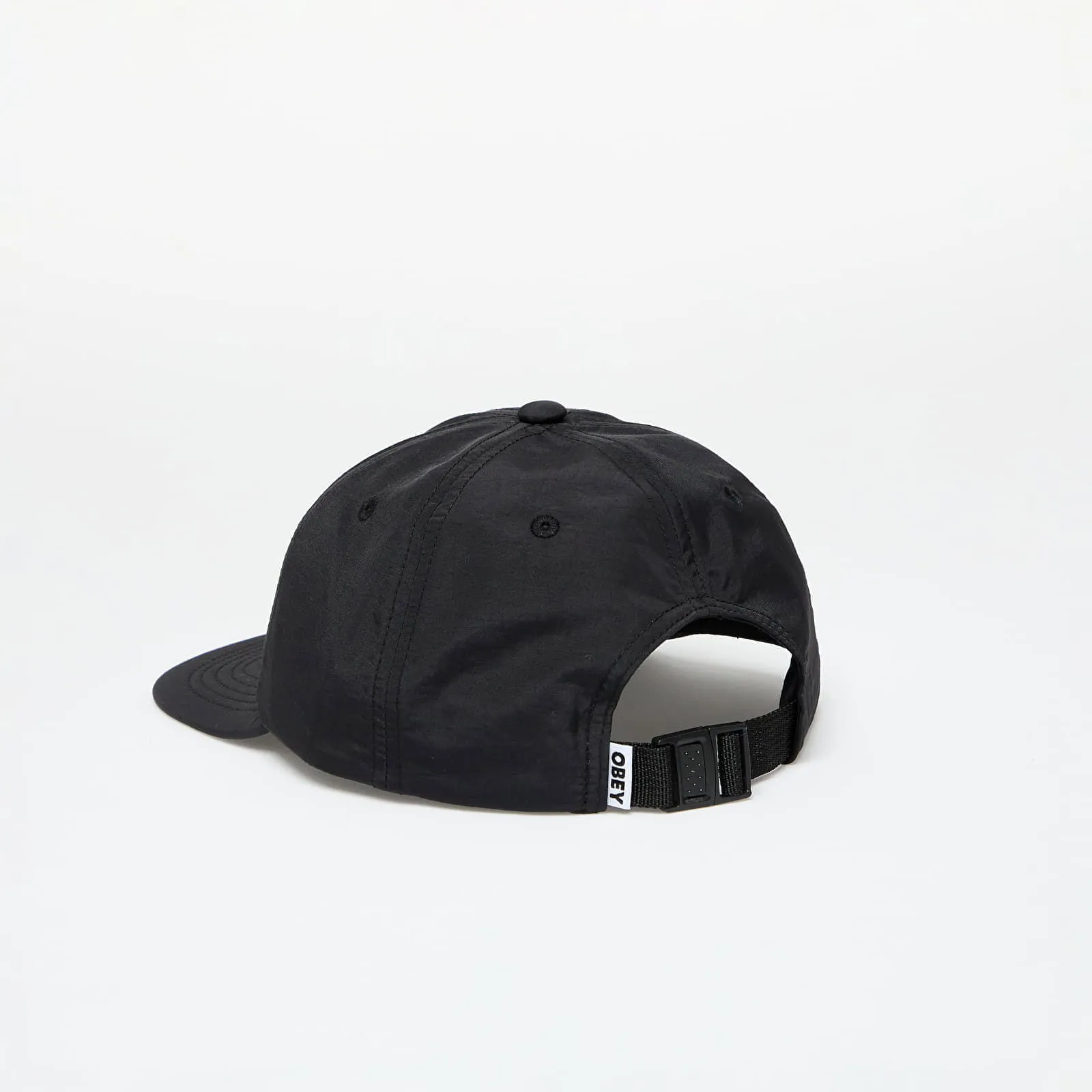 OBEY Lowercase Nylon 6 Panel Strapback Black Universal