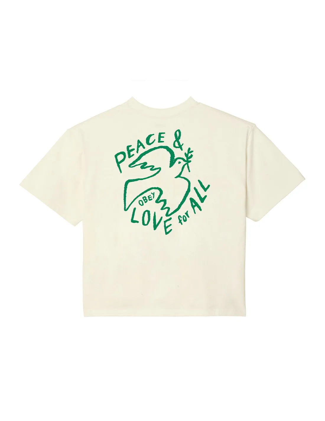 OBEY PEACE AND LOVE FOR ALL DOVE UNBLEACHED