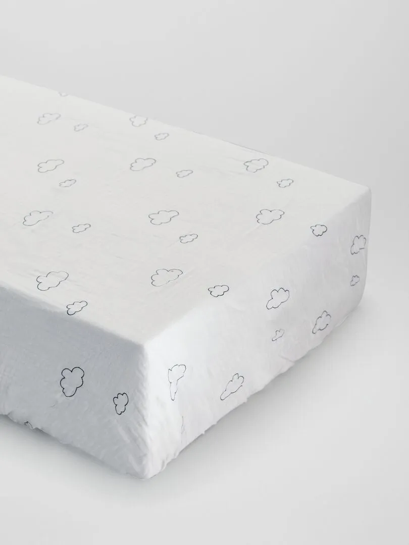 PACK DE 2 SáBANAS BAJERAS DE GASA DE ALGODóN  BLANCO