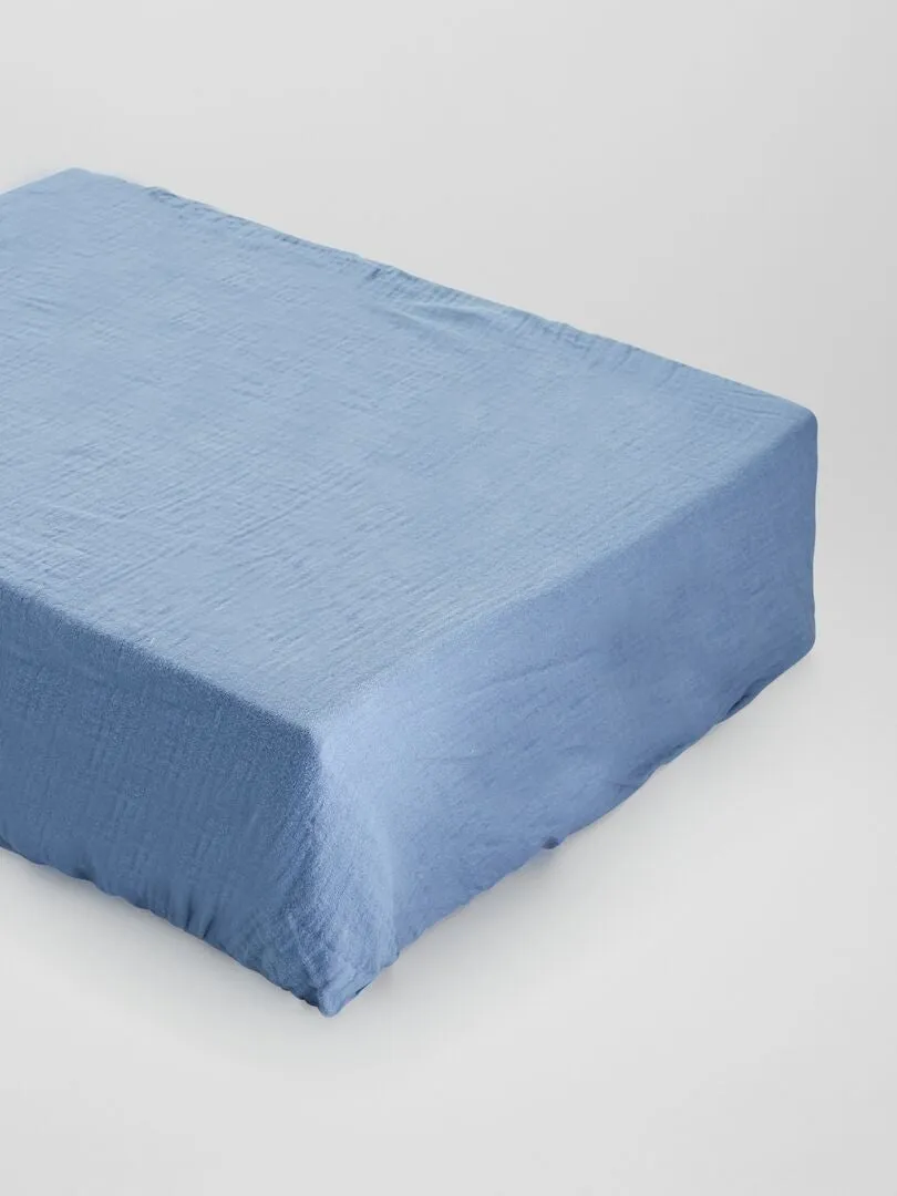PACK DE 2 SáBANAS BAJERAS DE GASA DE ALGODóN  BLANCO