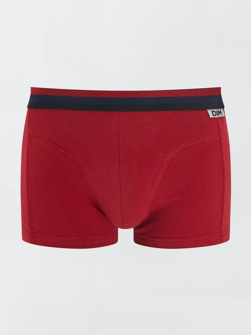 PACK DE 3 BóXERS DE ALGODóN ELáSTICO 'DIM'  ROJO