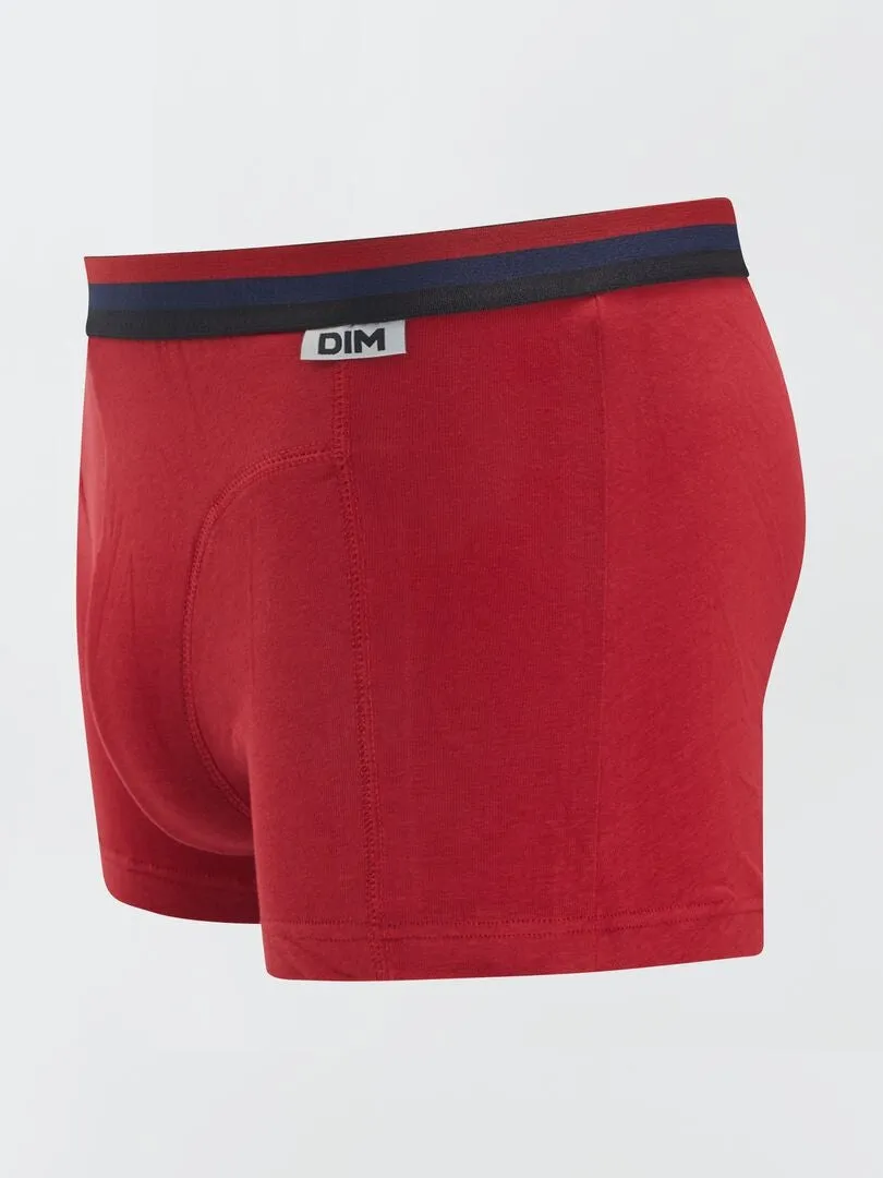 PACK DE 3 BóXERS DE ALGODóN ELáSTICO 'DIM'  ROJO