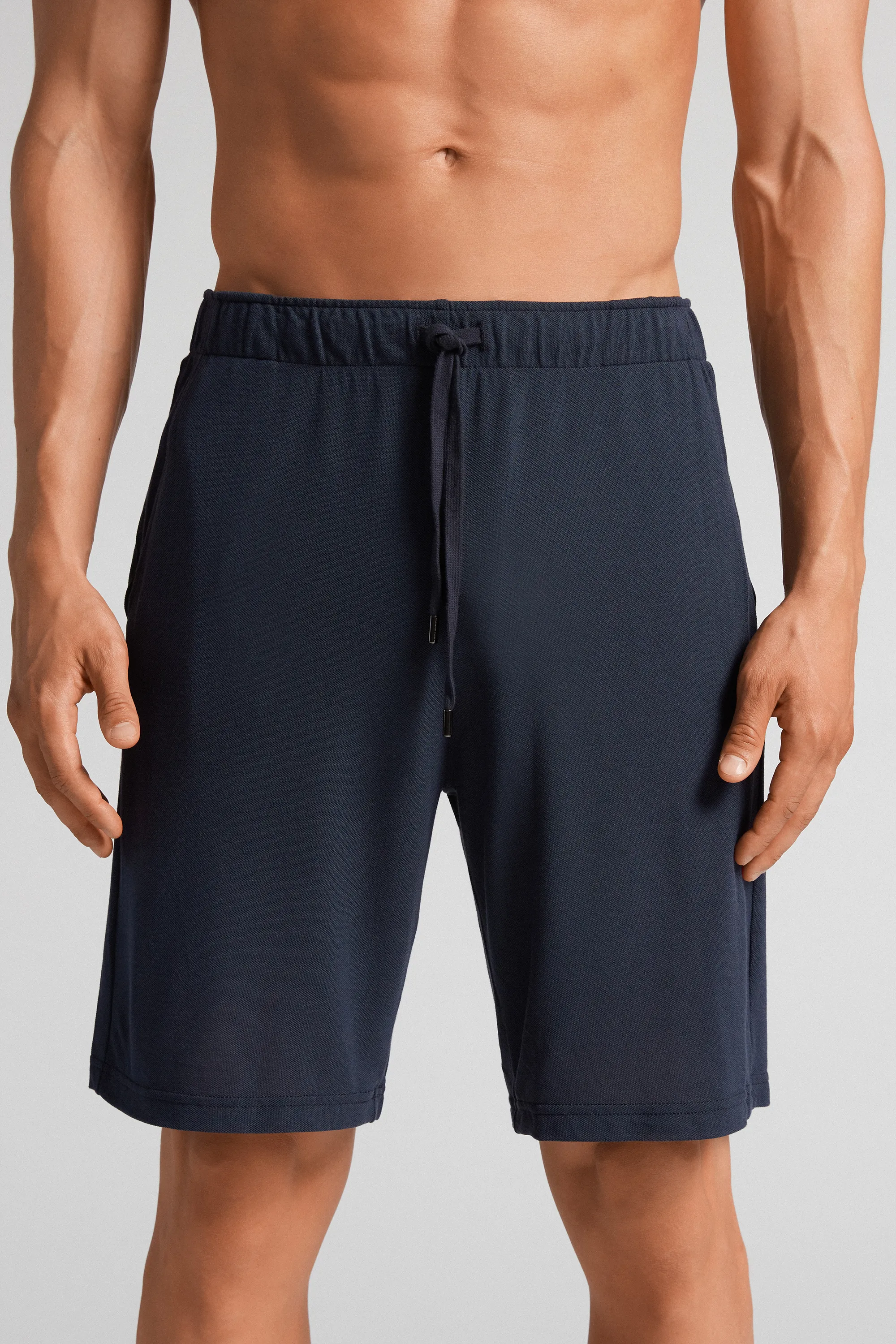 Pantalons Curts de Piqué de Modal i Seda