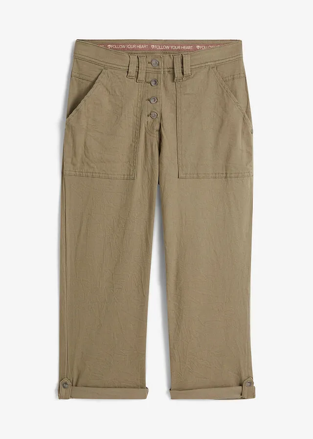 Pantalón elástico Verde oliva