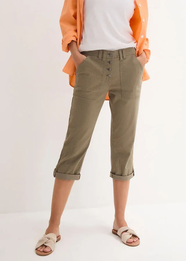 Pantalón elástico Verde oliva