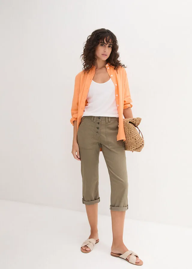 Pantalón elástico Verde oliva