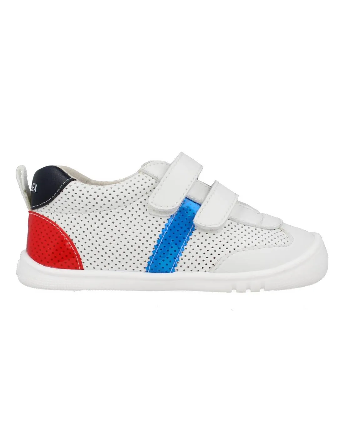 PIRUFíN  DEPORTIVA RESPETUOSA VELCROS PERFORADA BLANCO AZUL