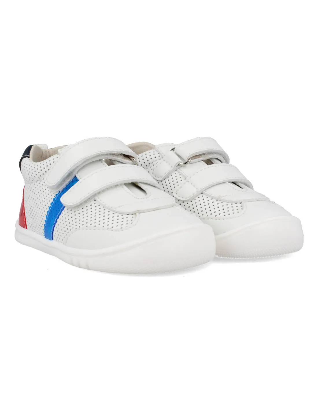 PIRUFíN  DEPORTIVA RESPETUOSA VELCROS PERFORADA BLANCO AZUL