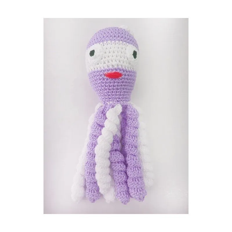 Pulpo crochet dos colores