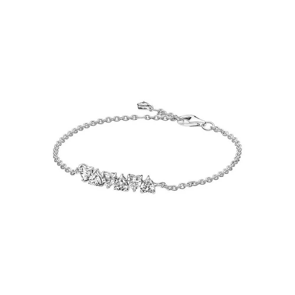Pulsera en plata de ley Corazones Sin Fin Brillantes