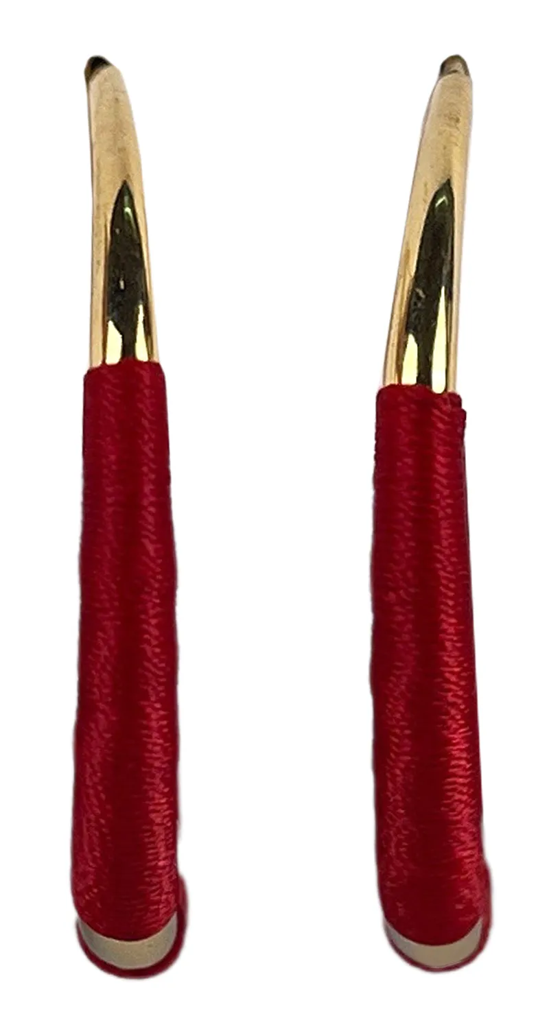 PURIFICACIÓN GARCÍA Aros Rojos Con Dorado