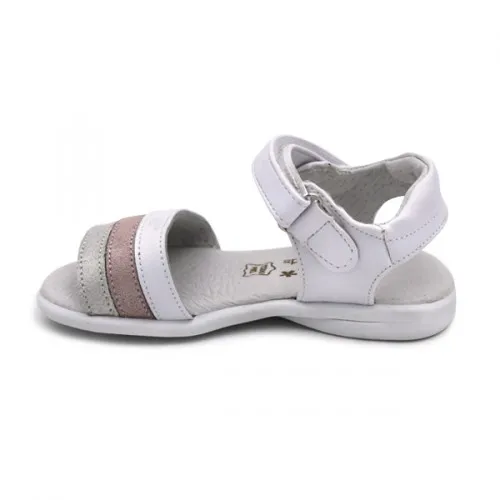 Sandalias niña blancas piel Bubble Kids 2933