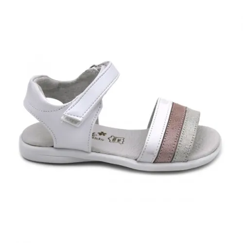 Sandalias niña blancas piel Bubble Kids 2933