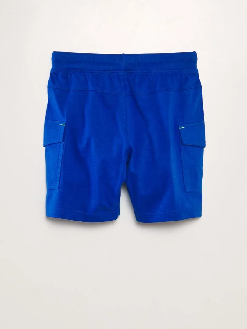 SHORT DE ALGODóN MULTIBOLSILLOS  AZUL