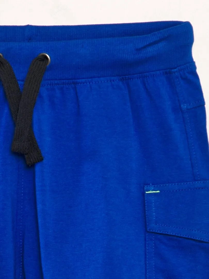 SHORT DE ALGODóN MULTIBOLSILLOS  AZUL