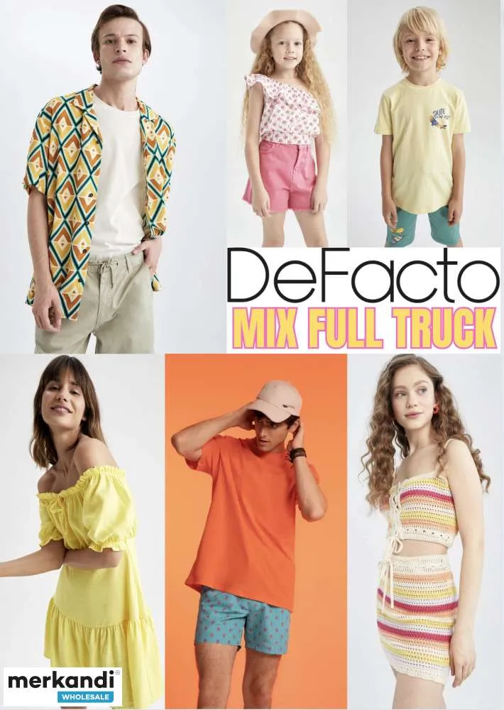 Stock Ropa Mix Verano DeFacto Mujer, Hombre y Niños