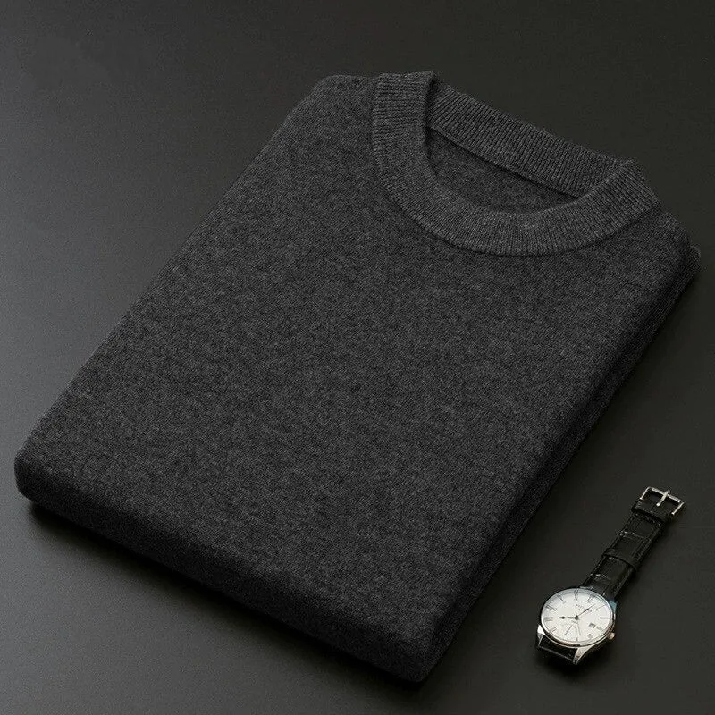 Suéter Clásico De Cuello Redondo Para Hombre