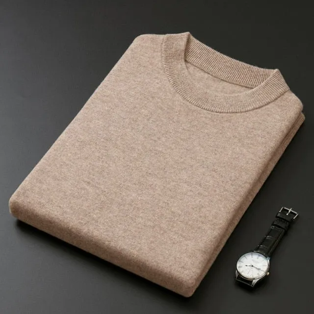 Suéter Clásico De Cuello Redondo Para Hombre
