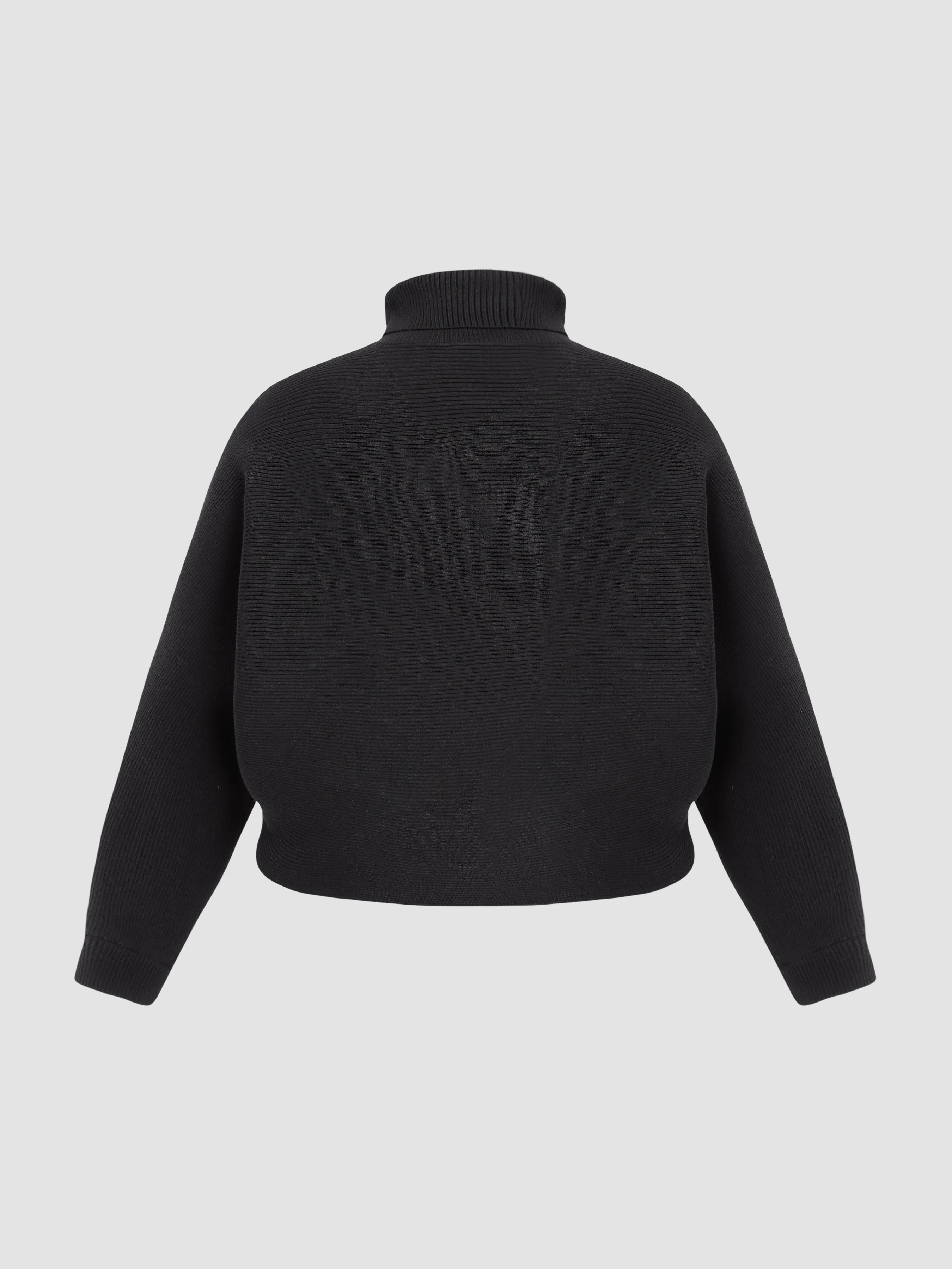  Suéter Corto de Cuello Alto Sólido Curvy