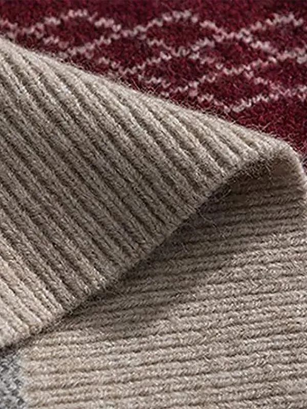 Suéter de punto jacquard vintage para hombre