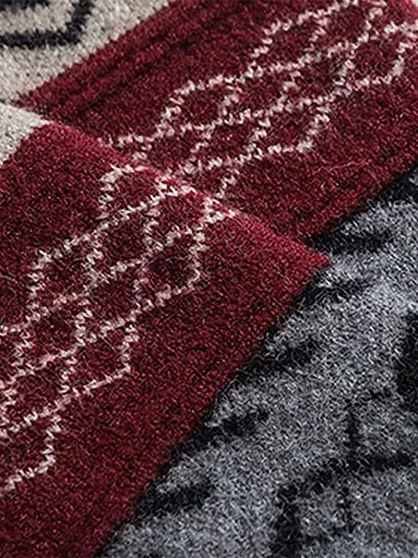 Suéter de punto jacquard vintage para hombre