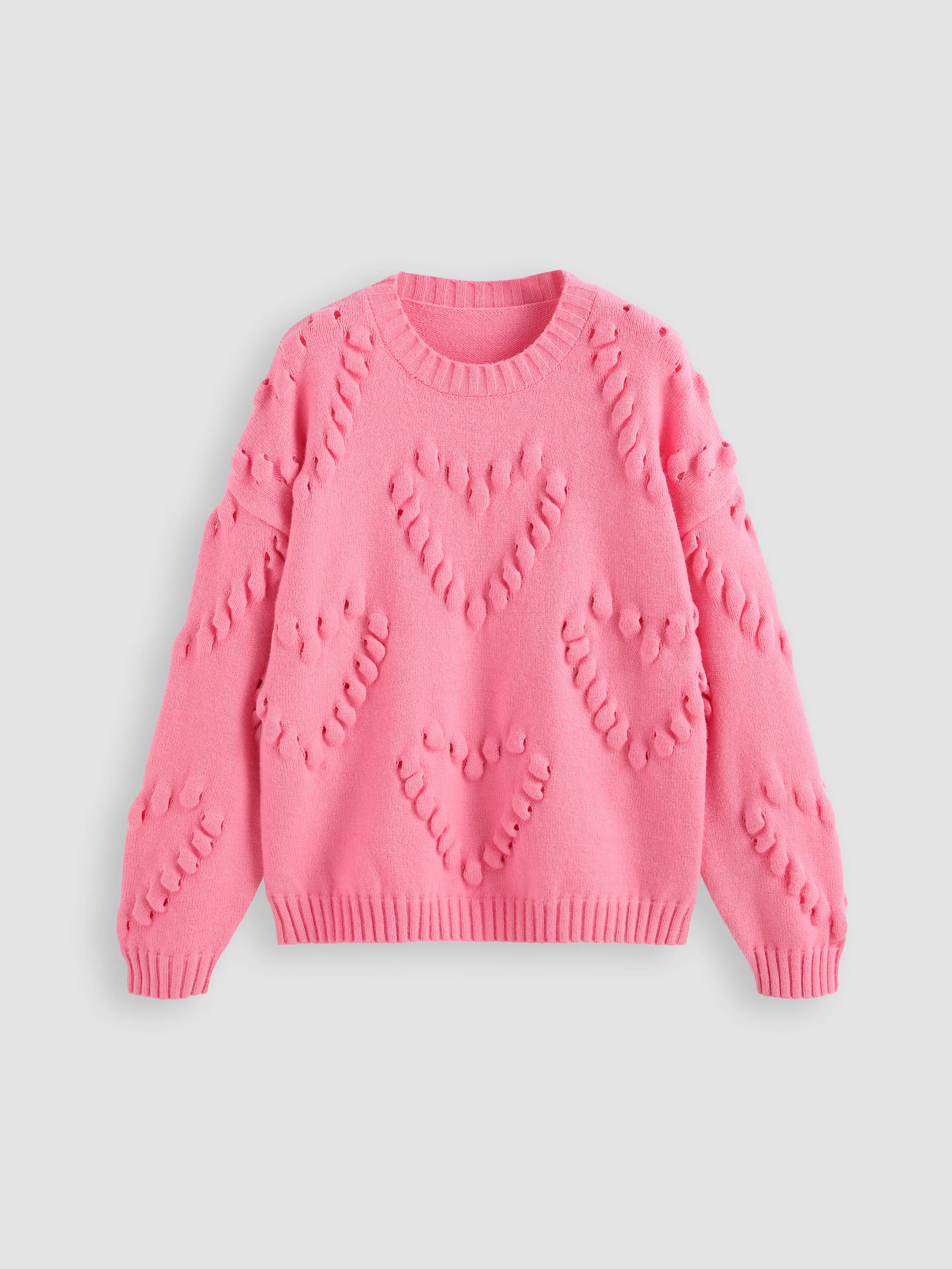  Suéter de Textura con Patrón de Corazón