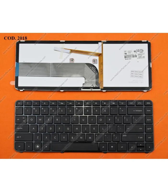 TECLADO HP DV43000 DV43100 DV44000 DV44100 DM43000 DM43100 DM4T3000 SERIES MARCO BACKLIT 659299001 BK US ORIG.