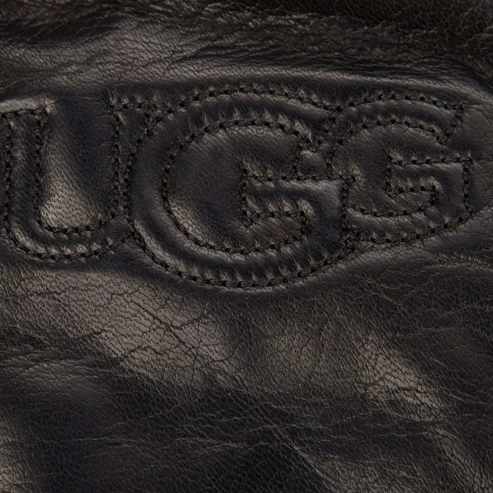 UGG  W CLASSIC LEATHER LOGO GLOVE 17440 BLK