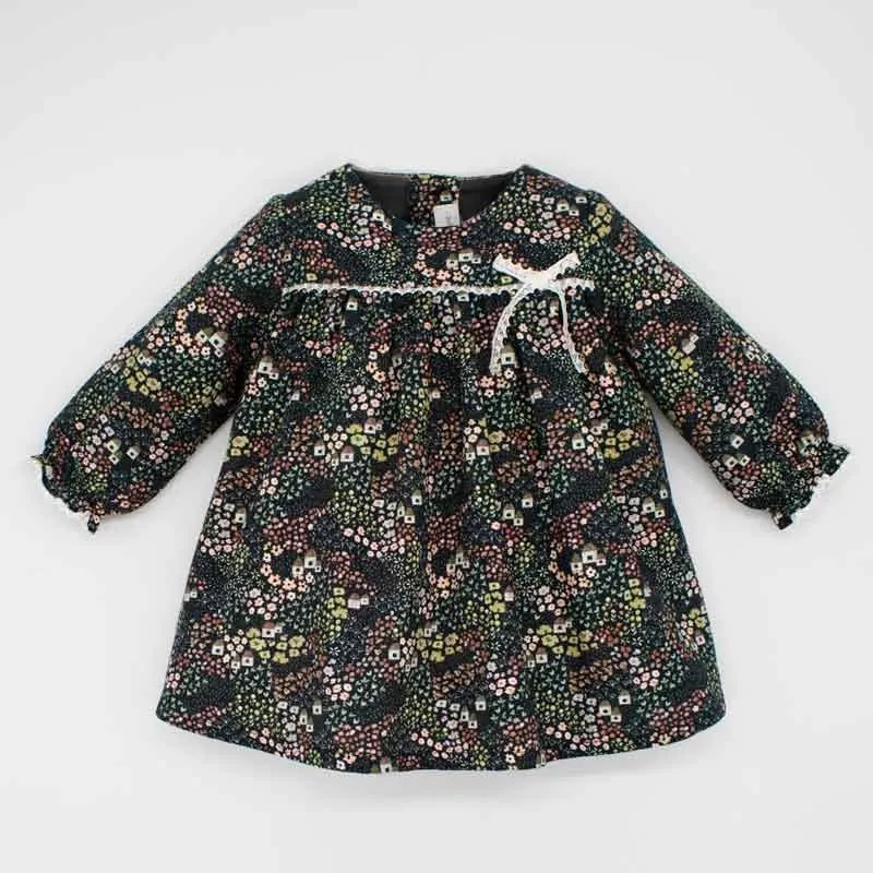 Vestido bebé niña estampado casitas Fina Ejerique