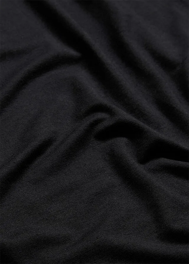 Vestido camisero de viscosa sostenible con mangas 3/4 Negro