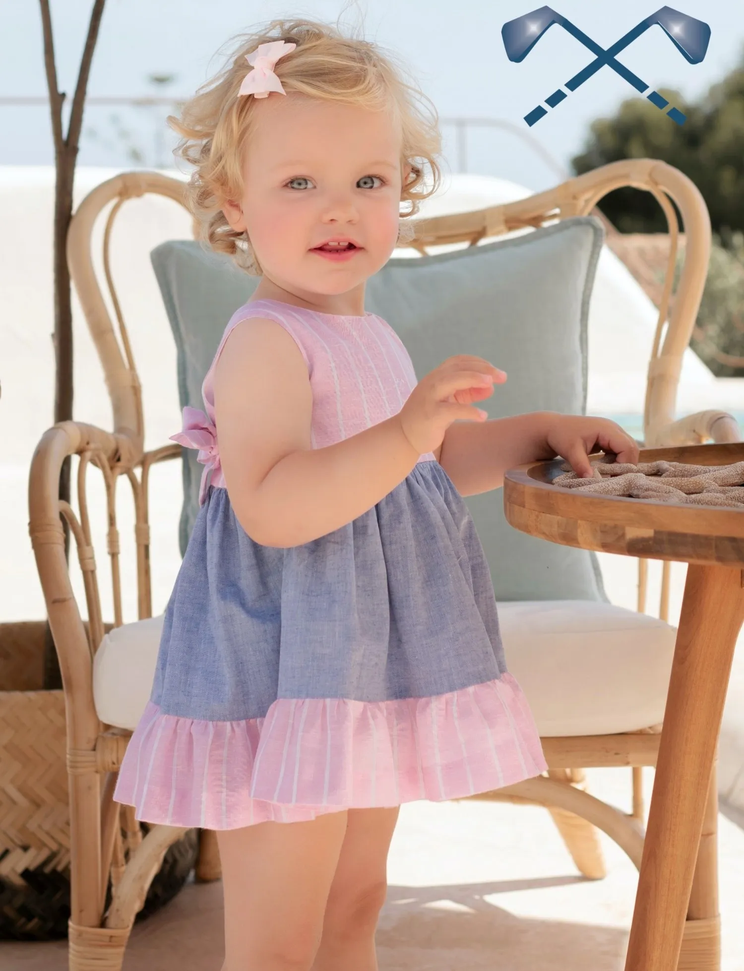 Vestido de bebé jeans y rosa
