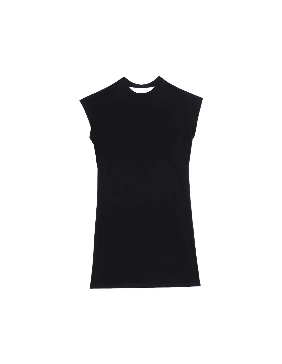 Vestido negro midi con camiseta blanca reversible