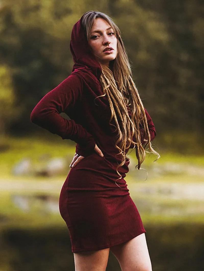 Vestido suéter con cuello drapeado 