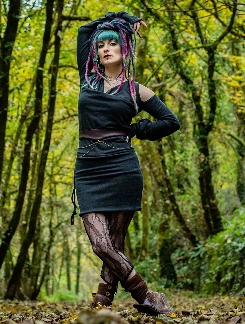 Vestido suéter hombro descubierto 
