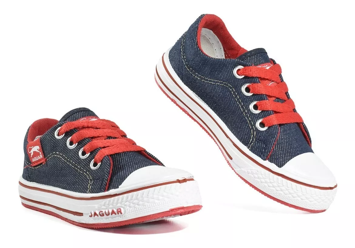 Zapatilla Jaguar Lona Niños Colegial  Urbana Con Puntera 128