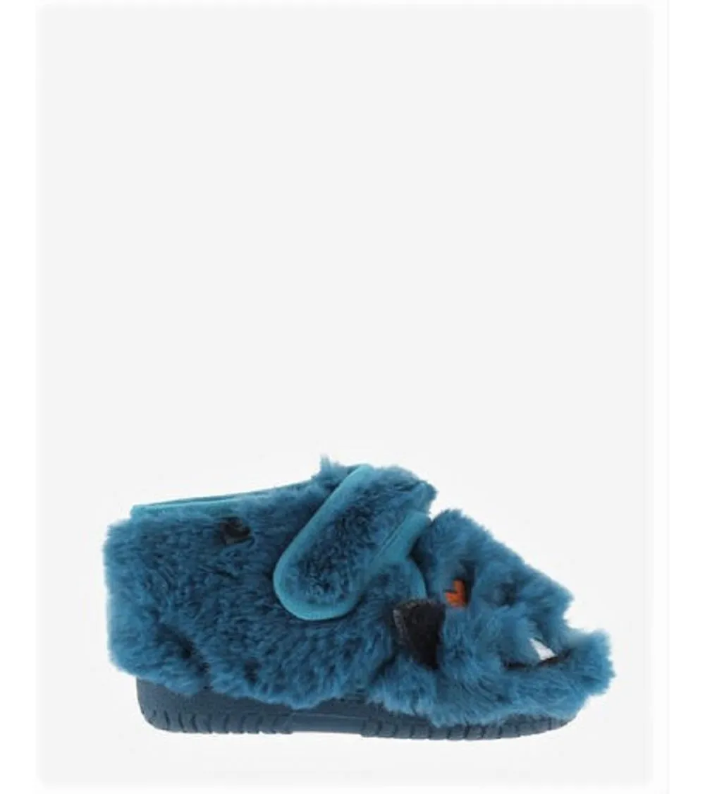 ZAPATILLAS DE CASA VICTORIA VELCRO MONSTRUO AZUL