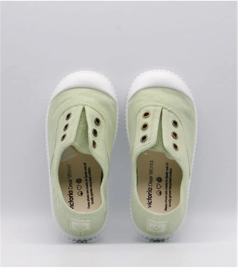 ZAPATILLAS LONA VICTORIA 1915 INGLESA ELÁSTICO WASABI