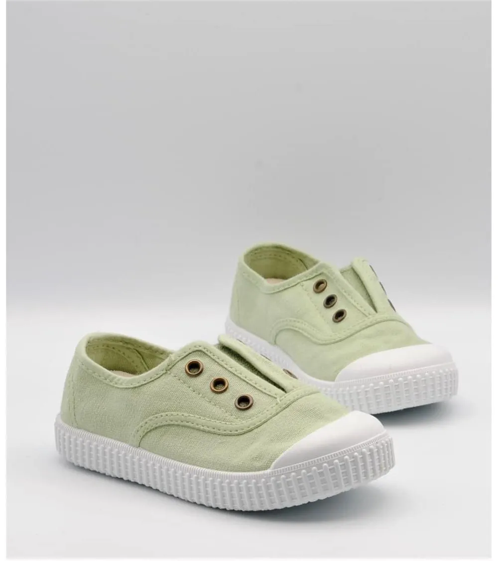 ZAPATILLAS LONA VICTORIA 1915 INGLESA ELÁSTICO WASABI
