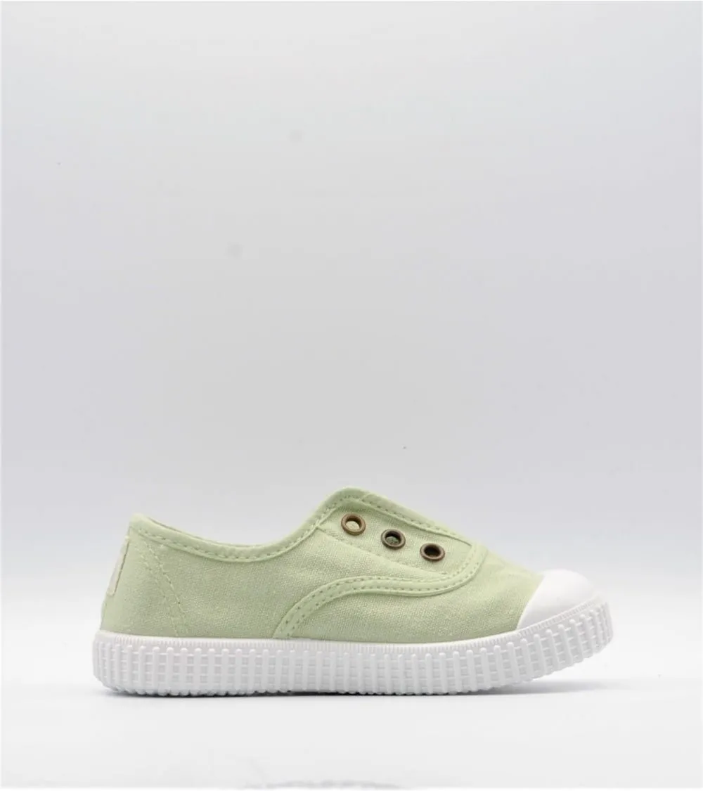 ZAPATILLAS LONA VICTORIA 1915 INGLESA ELÁSTICO WASABI