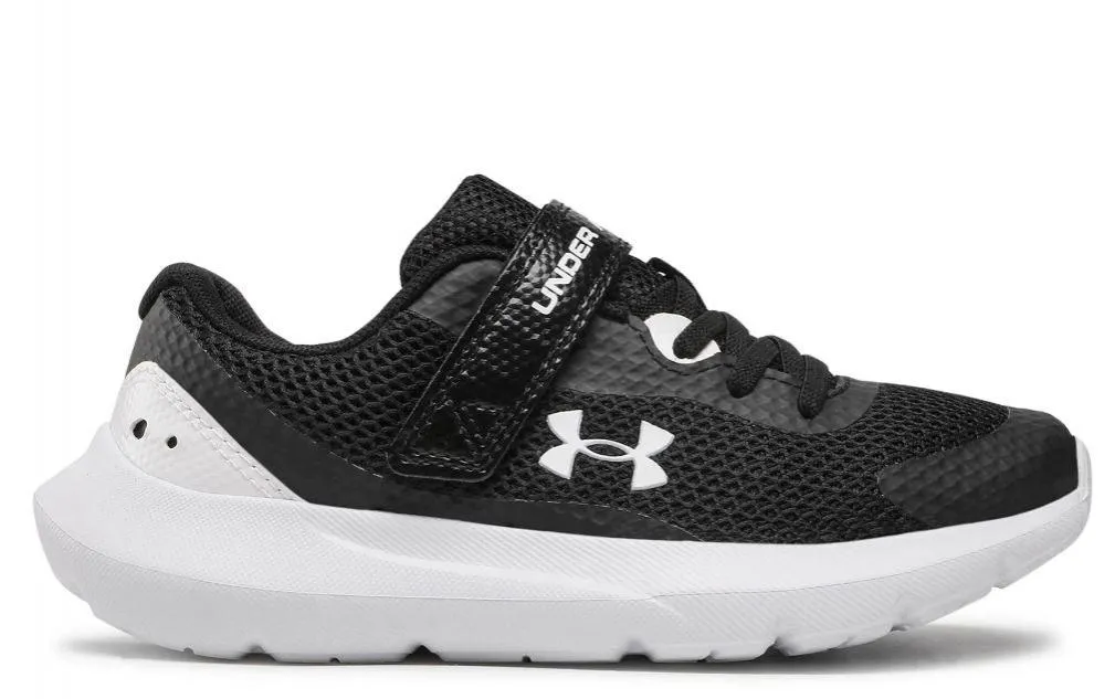 Zapatillas Under Armour Surge 3 Velcro Niños Negro/Blanco