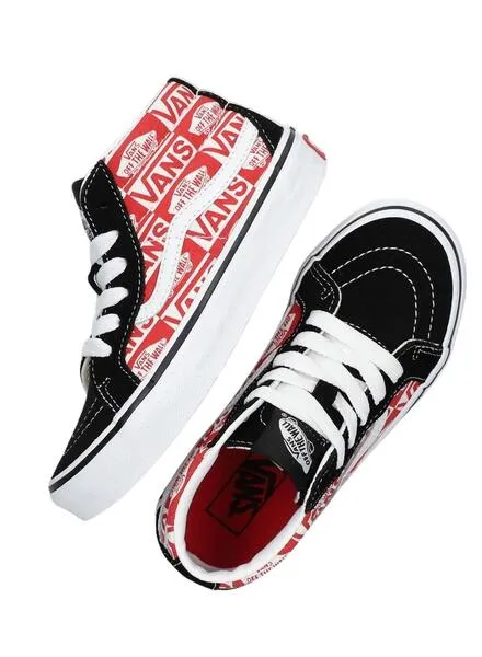 ZAPATILLAS VANS SK8MID REISSUE LOGO ROJO NIñOS