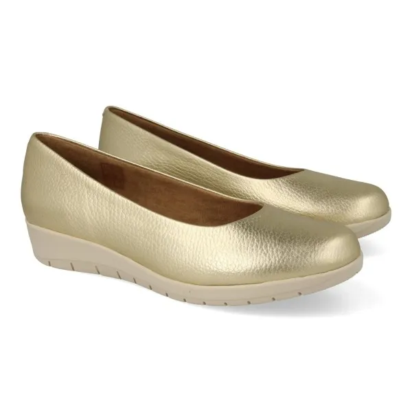 ZAPATOS COMODOS MUJER PIEL MOD. PEPITA DORADO