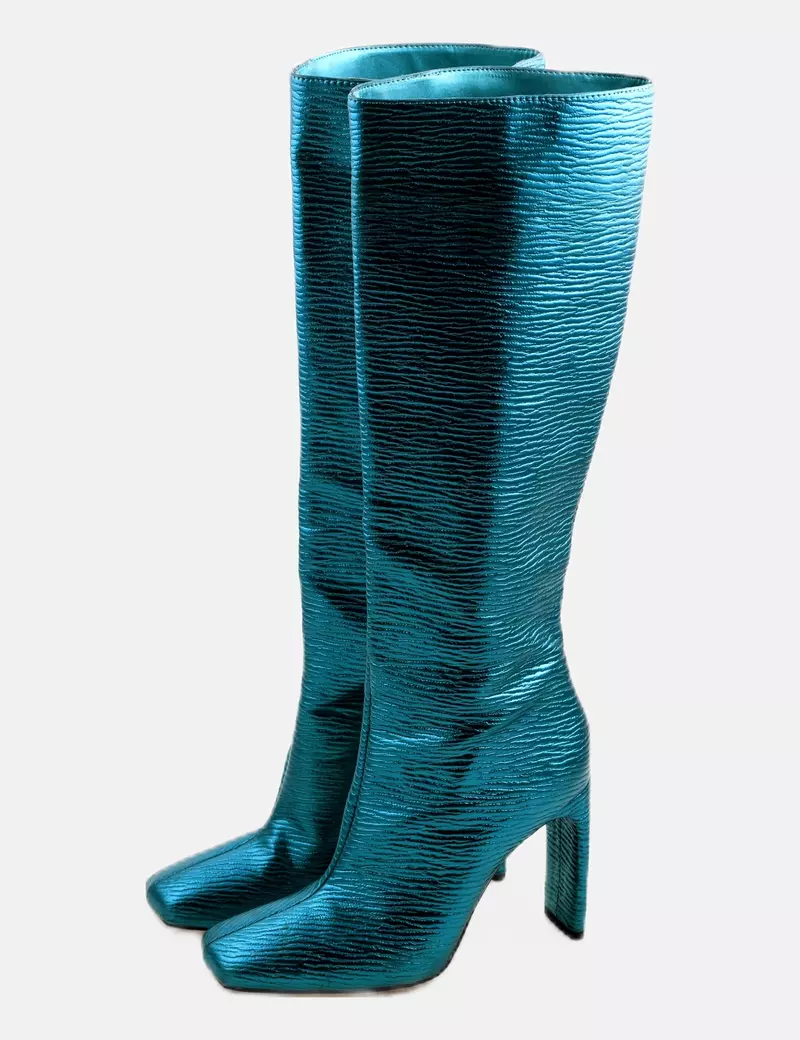 Zara Botas metalizadas verdes